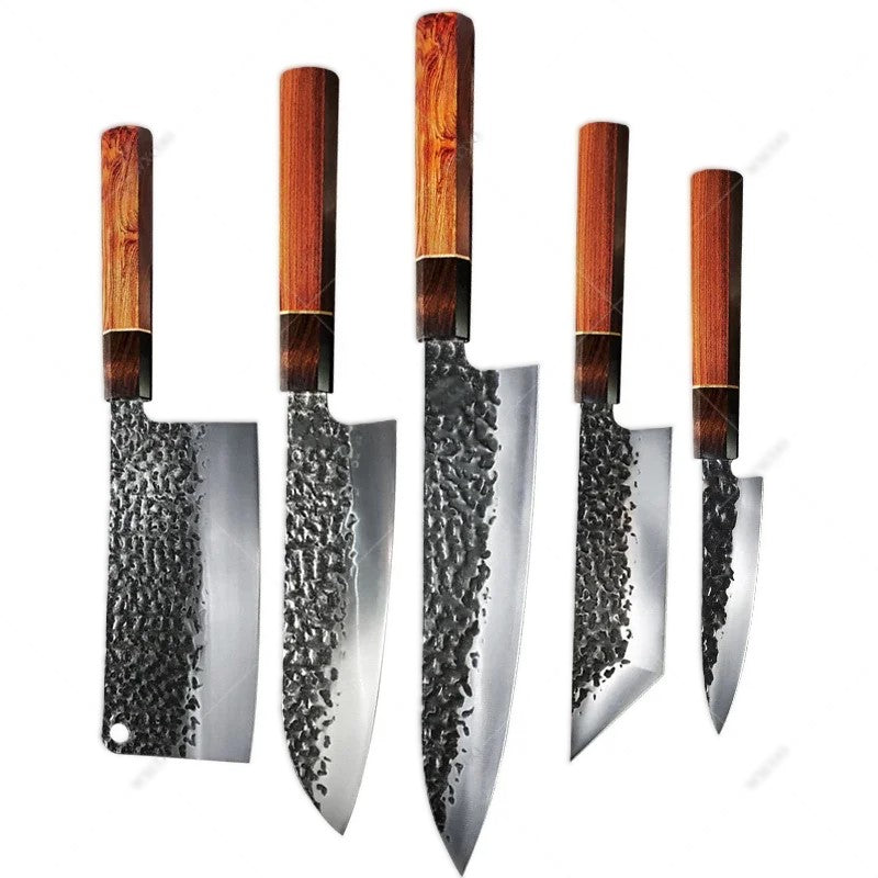 Profi-Kochmesser – Edelstahl Küchenmesser für Fleisch und Gemüse, Japanisches Santoku-Schneidemesser