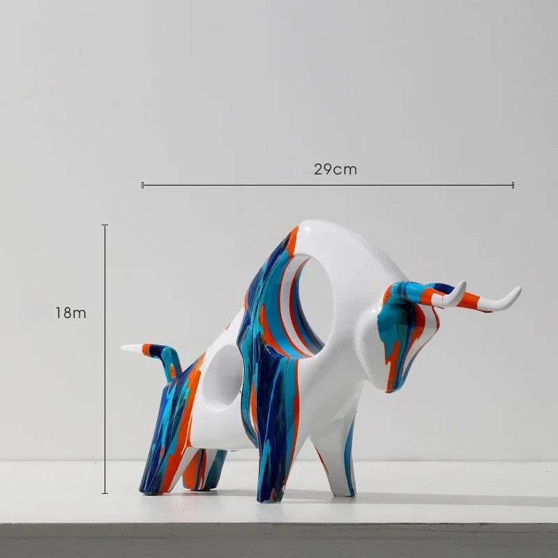 Bunte Bullen-Dekoration – Kreative Kunst im Splashing-Design