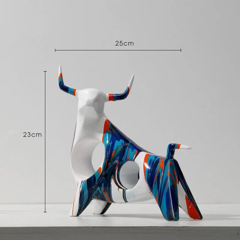 Bunte Bullen-Dekoration – Kreative Kunst im Splashing-Design