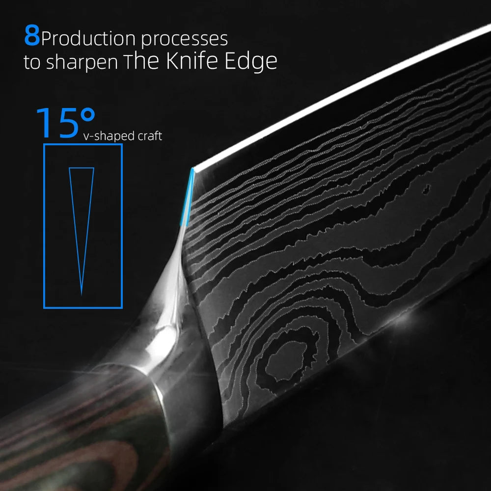 Japanisches Profi-Küchenmesser-Set – Ultra-scharfe Messer mit ergonomischem Holzgriff