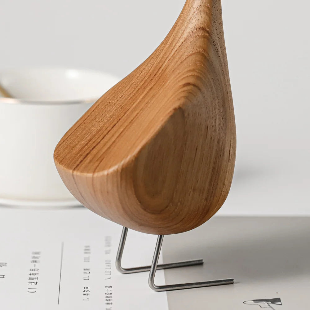 Nordische Holz-Gänsefiguren – Abstrakte Skulpturen aus Teakholz, bezaubernde Tierpaare als natürliche Dekoration für Ihr Zuhause