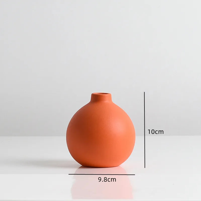 Nordische Keramikvase – Orange, Gelb, Blau, ideal für Trockenblumen, dekorative Accessoires für Zuhause