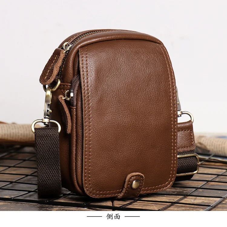 Retro-Lederschultertasche für Herren