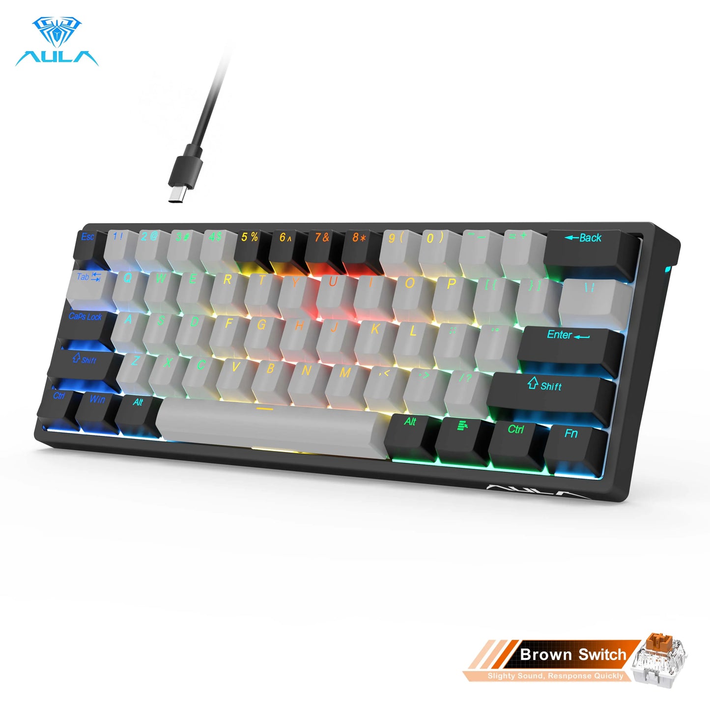 Next-Level Gaming Style: AULA RGB Mini Keyboard mit Brown Switches