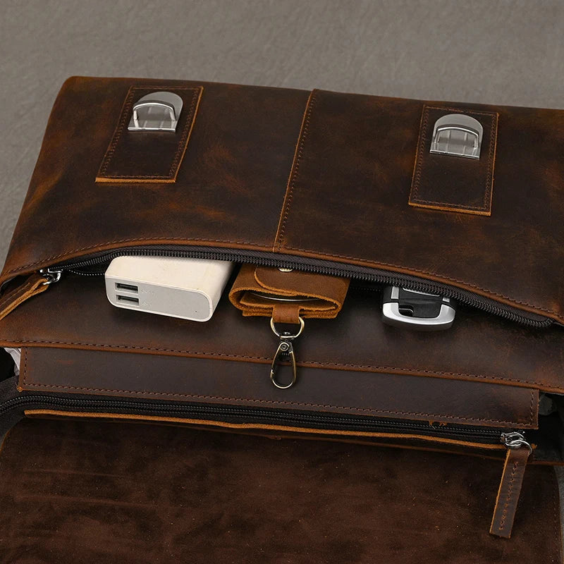 Vintage Leder Aktentasche für Herren - Perfekt für Büro und Alltag