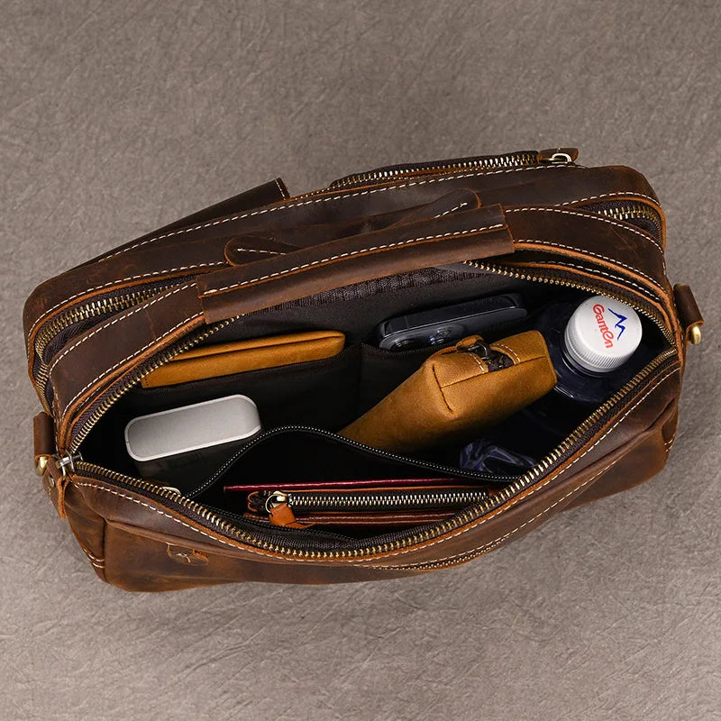 Vintage Leder Aktentasche für Herren - Perfekt für Büro und Alltag