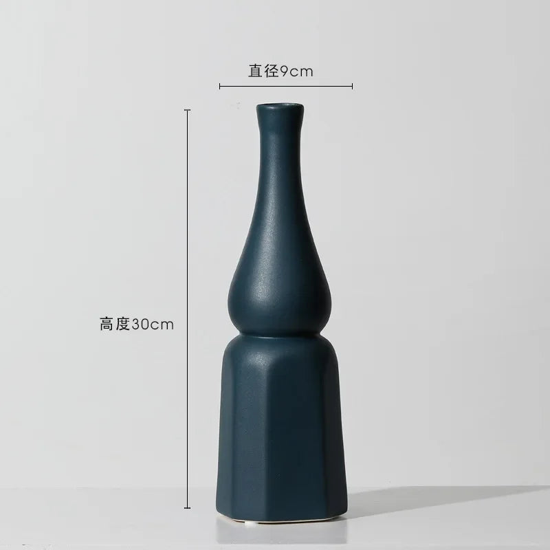 Nordische Keramikvase – Orange, Gelb, Blau, ideal für Trockenblumen, dekorative Accessoires für Zuhause