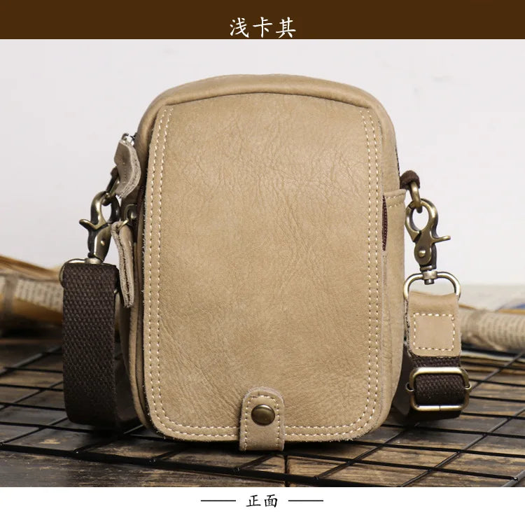 Retro-Lederschultertasche für Herren