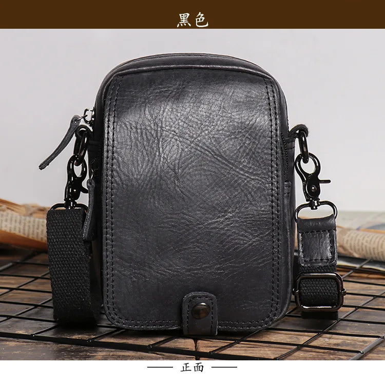Retro-Lederschultertasche für Herren