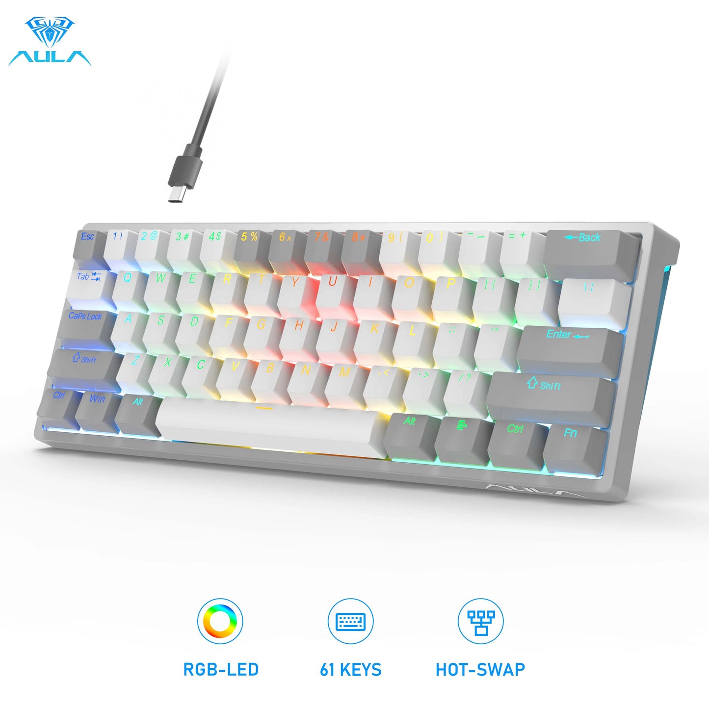 Next-Level Gaming Style: AULA RGB Mini Keyboard mit Brown Switches