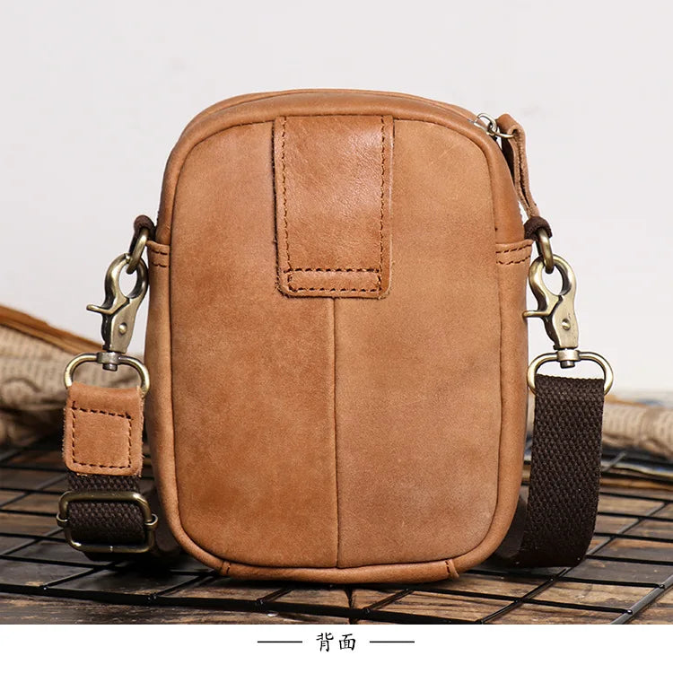 Retro-Lederschultertasche für Herren