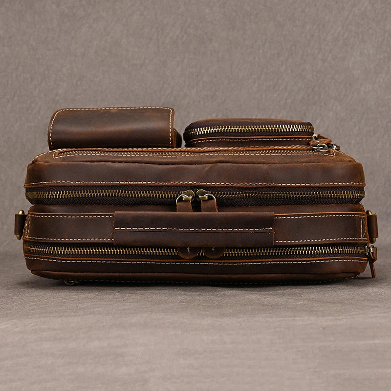 Vintage Leder Aktentasche für Herren - Perfekt für Büro und Alltag
