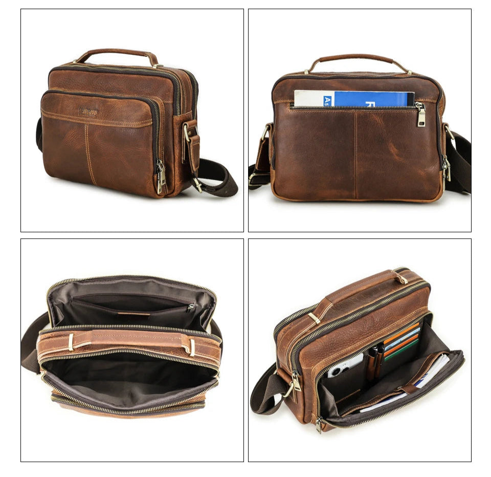 Vintage Leder-Umhängetasche für Herren