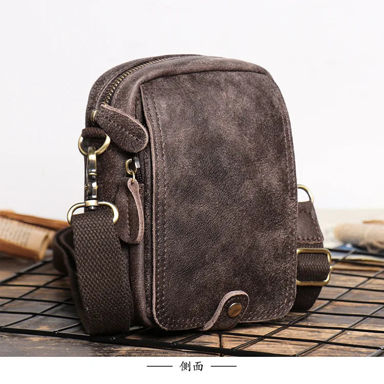 Retro-Lederschultertasche für Herren