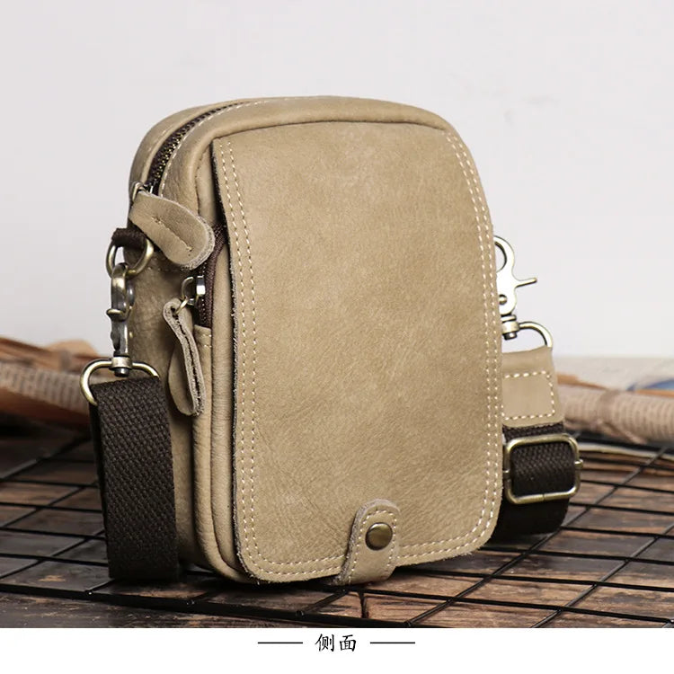 Retro-Lederschultertasche für Herren