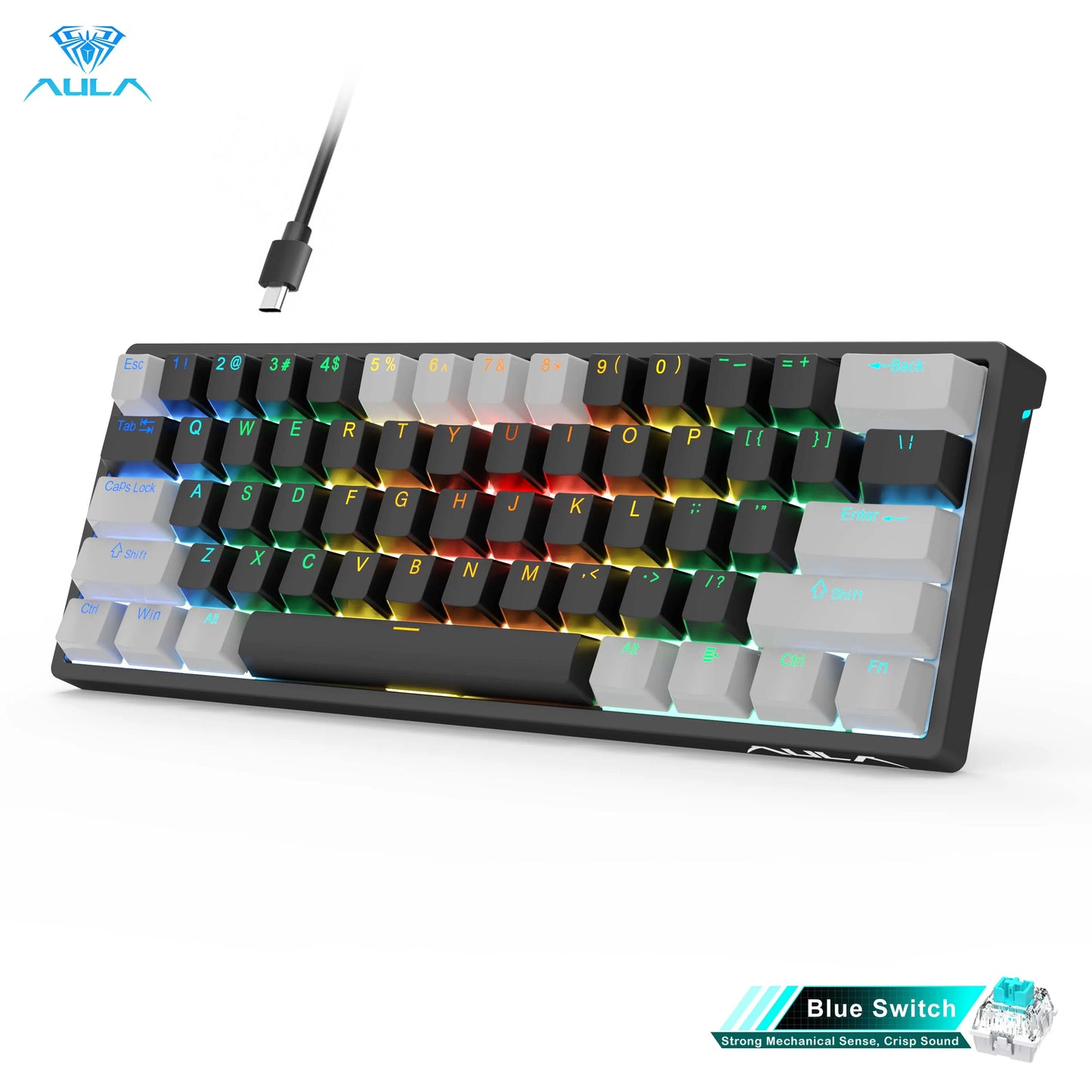 Next-Level Gaming Style: AULA RGB Mini Keyboard mit Brown Switches