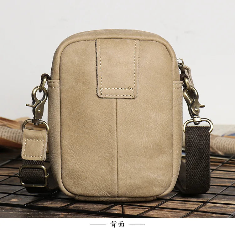 Retro-Lederschultertasche für Herren