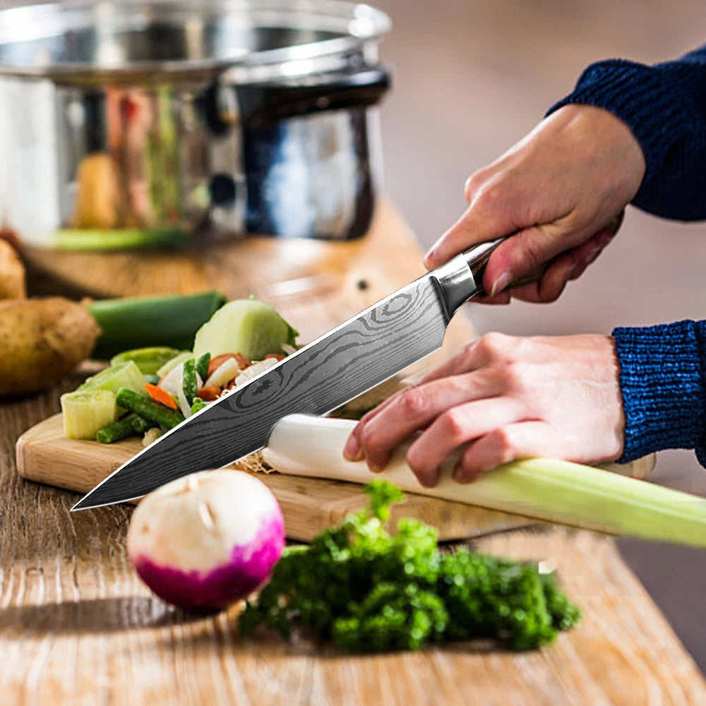 Japanisches Profi-Küchenmesser-Set – Ultra-scharfe Messer mit ergonomischem Holzgriff