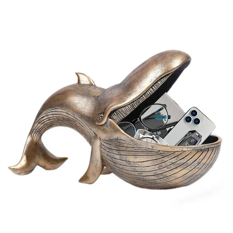 Wal-förmige Schale – Dekorative Schlüssel- und Bonbon-Schale aus Resin für Wohnzimmer, Schlafzimmer oder Eingangsbereich