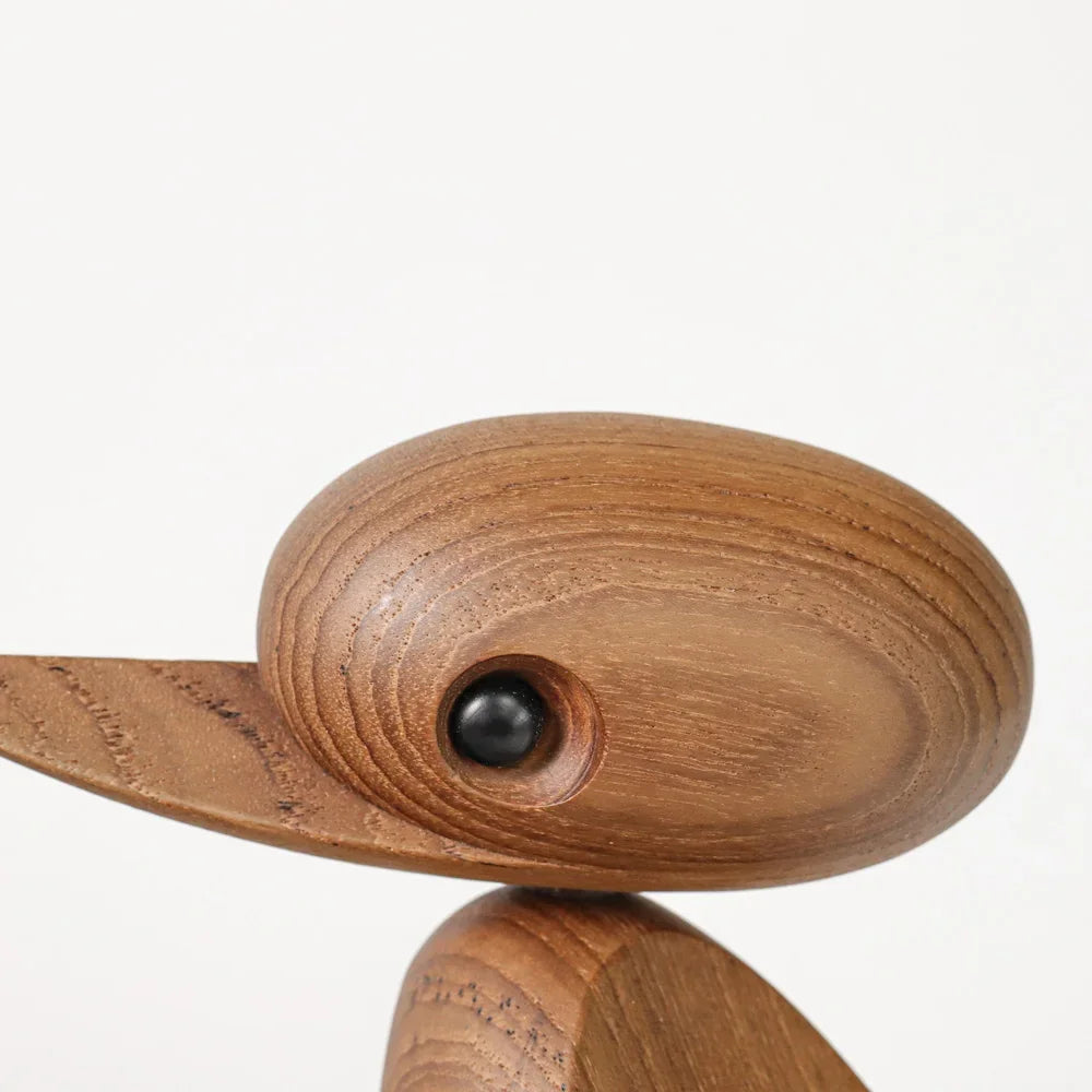 Traditionelle Holz-Entenfigur – Natürliche Tierdekoration im nordischen Stil für Wohnzimmer