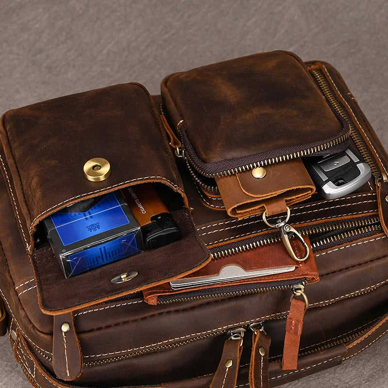 Vintage Leder Aktentasche für Herren - Perfekt für Büro und Alltag