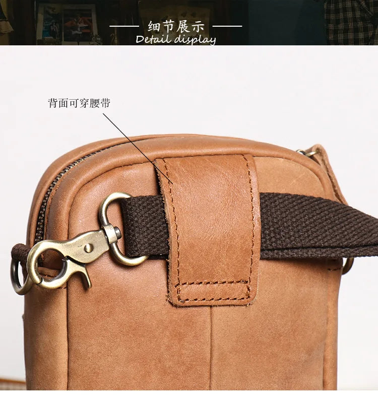 Retro-Lederschultertasche für Herren