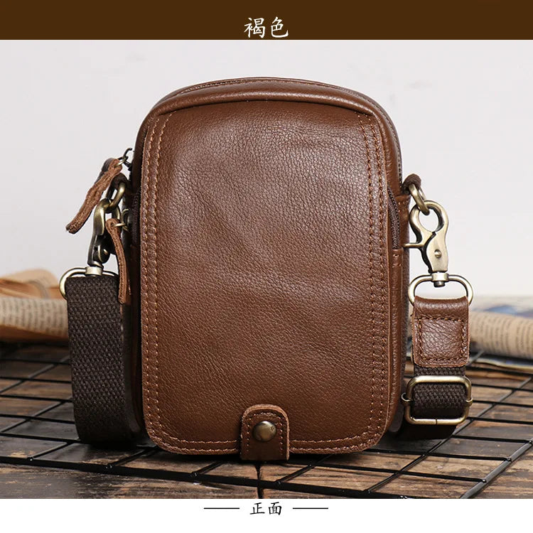 Retro-Lederschultertasche für Herren