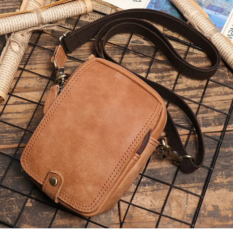 Retro-Lederschultertasche für Herren