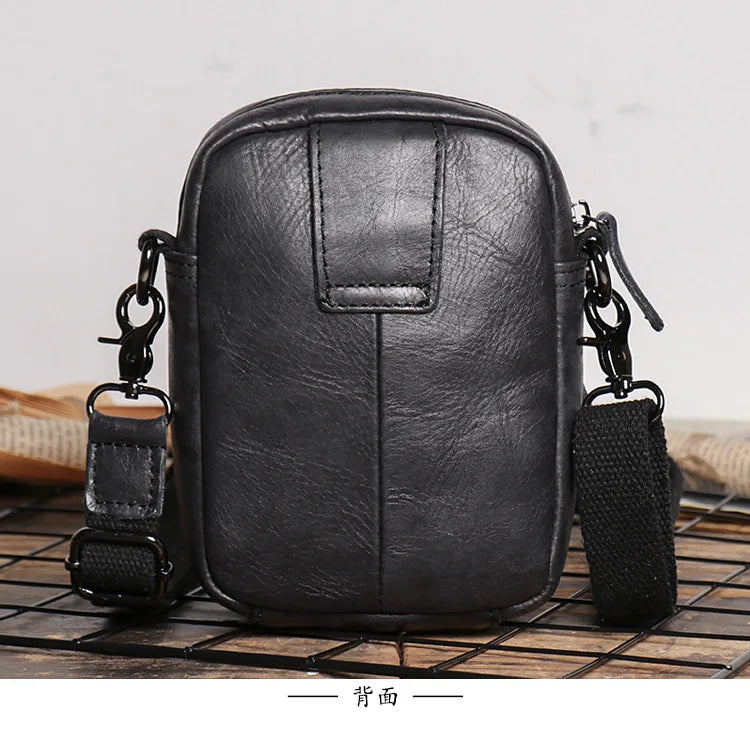 Retro-Lederschultertasche für Herren