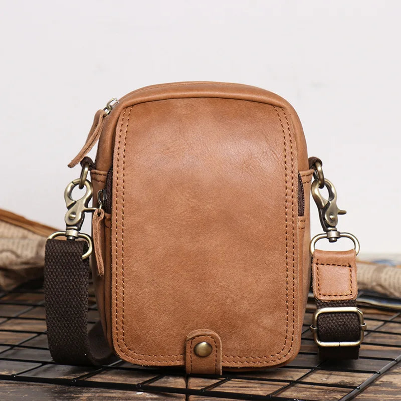 Retro-Lederschultertasche für Herren