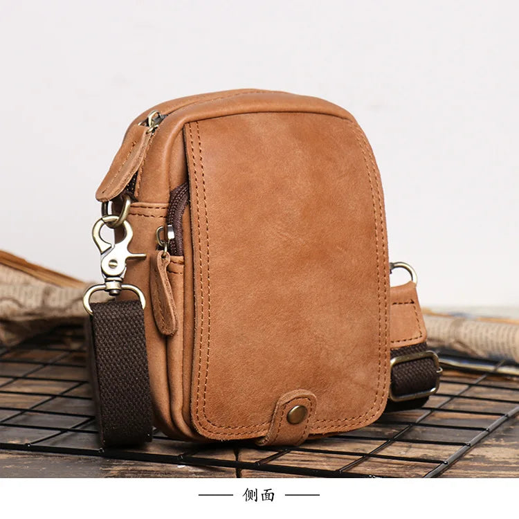 Retro-Lederschultertasche für Herren
