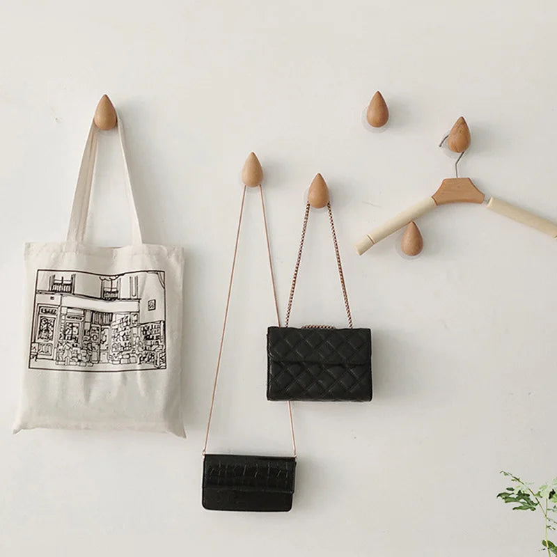 8er Set Holz-Wandhaken