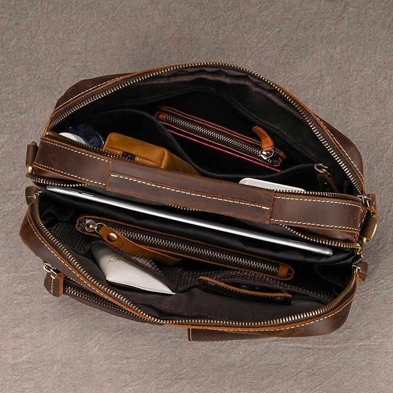 Vintage Leder Aktentasche für Herren - Perfekt für Büro und Alltag
