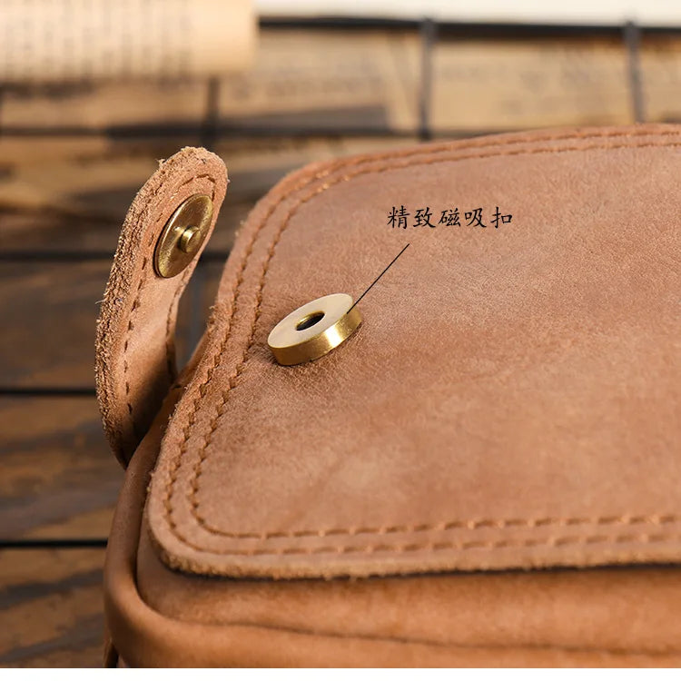 Retro-Lederschultertasche für Herren