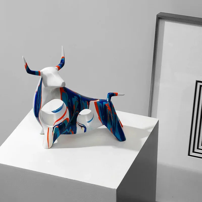 Bunte Bullen-Dekoration – Kreative Kunst im Splashing-Design