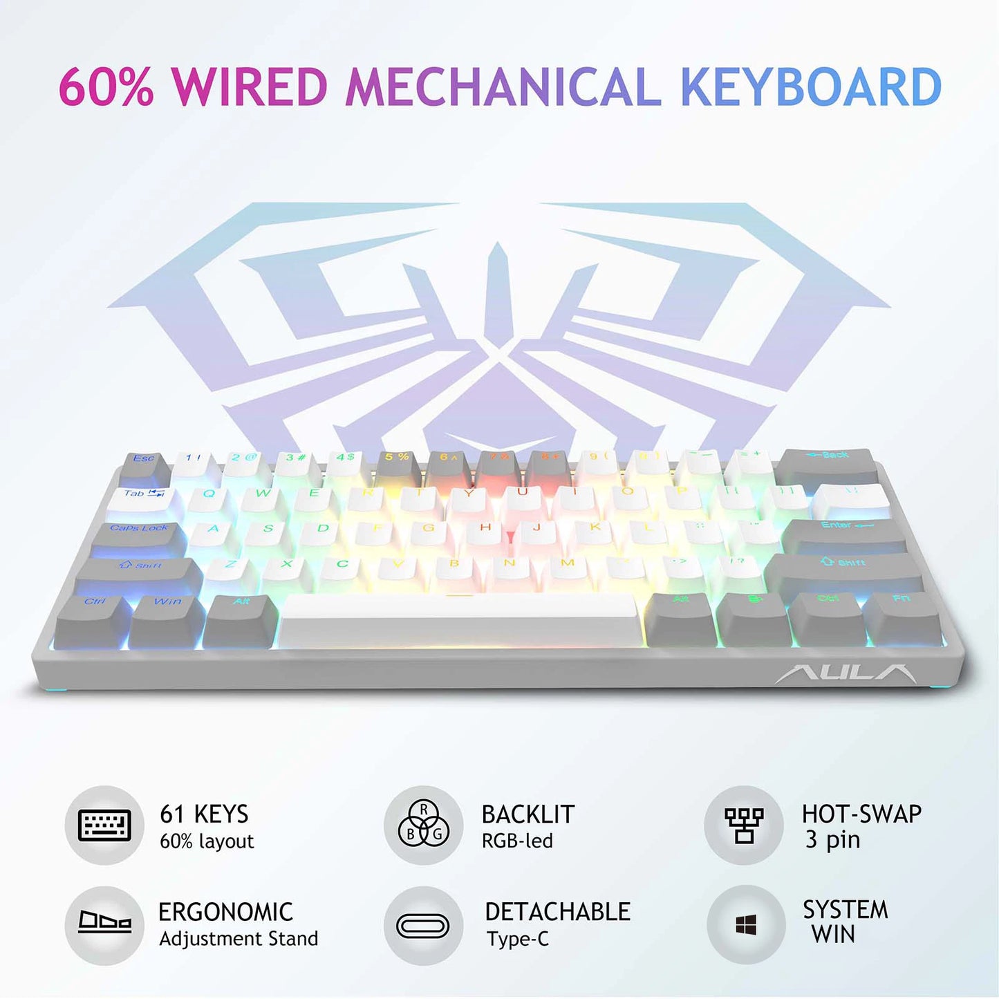 Next-Level Gaming Style: AULA RGB Mini Keyboard mit Brown Switches