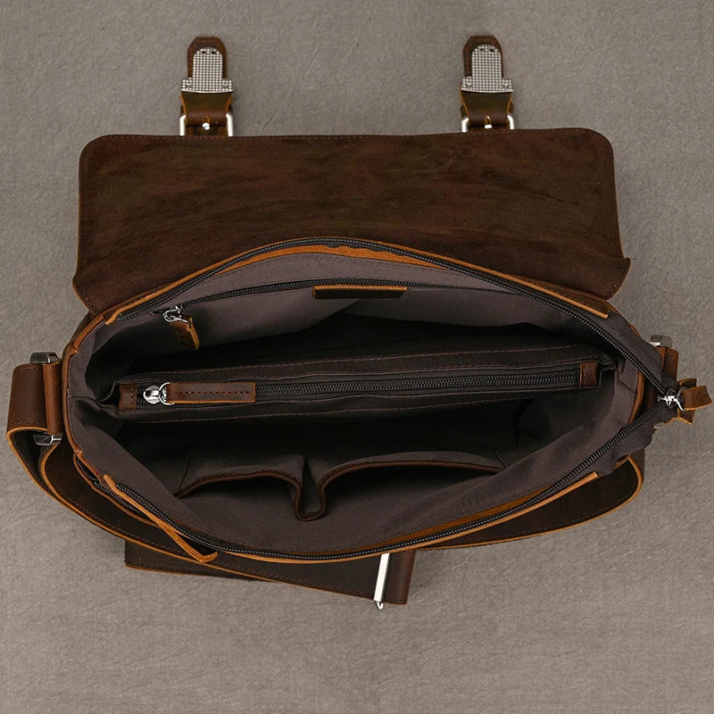 Vintage Leder Aktentasche für Herren - Perfekt für Büro und Alltag