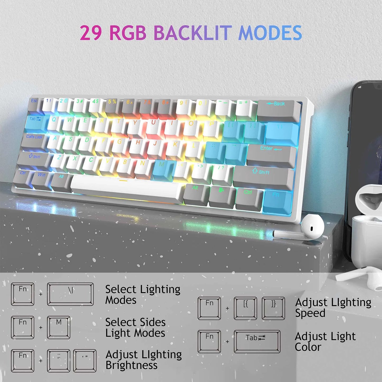 Next-Level Gaming Style: AULA RGB Mini Keyboard mit Brown Switches