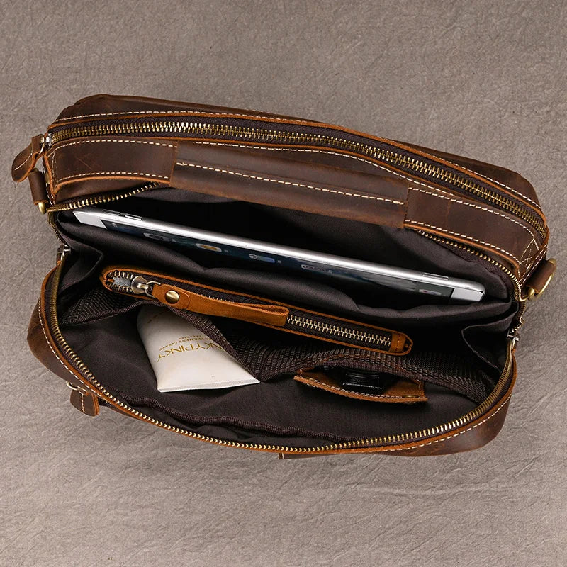 Vintage Leder Aktentasche für Herren - Perfekt für Büro und Alltag
