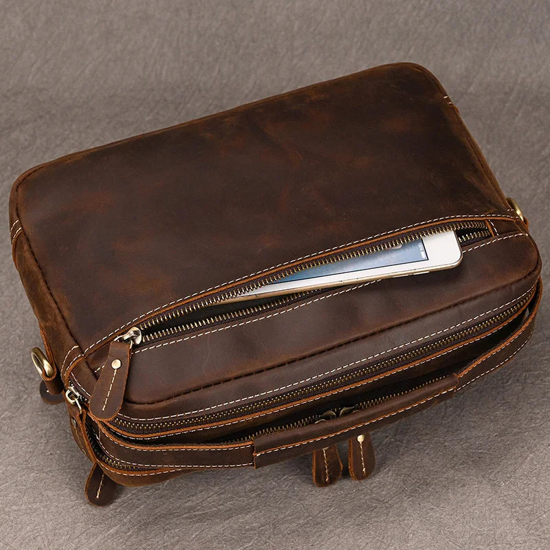 Vintage Leder Aktentasche für Herren - Perfekt für Büro und Alltag