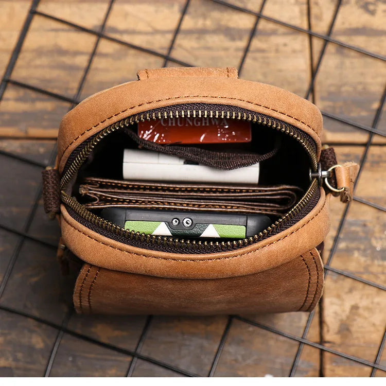 Retro-Lederschultertasche für Herren