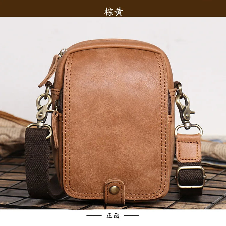 Retro-Lederschultertasche für Herren