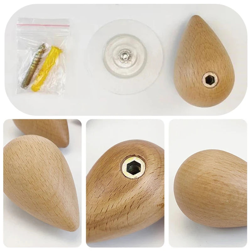 8er Set Holz-Wandhaken