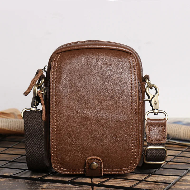 Retro-Lederschultertasche für Herren