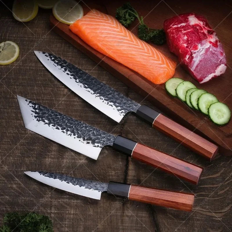 Profi-Kochmesser – Edelstahl Küchenmesser für Fleisch und Gemüse, Japanisches Santoku-Schneidemesser