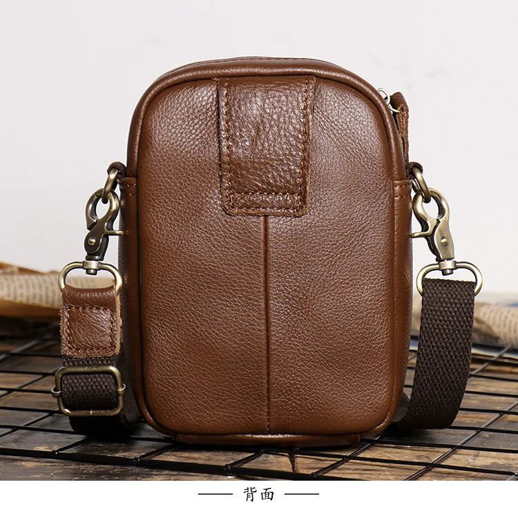 Retro-Lederschultertasche für Herren