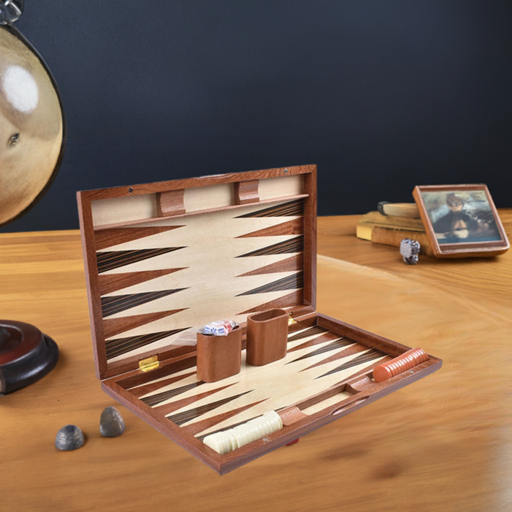 Luxuriöses Backgammon-Set aus Holz – Handgefertigtes Brettspiel