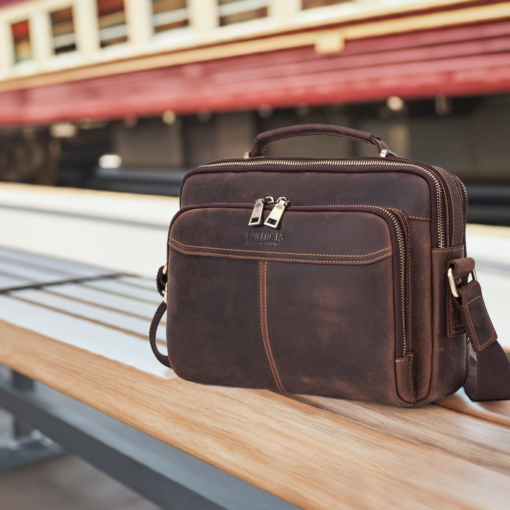 Vintage Leder-Umhängetasche für Herren