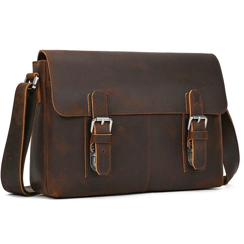 Vintage Herren-Aktentasche aus Leder – Stilvolle Laptoptasche und Messenger Bag für Büro und Alltag